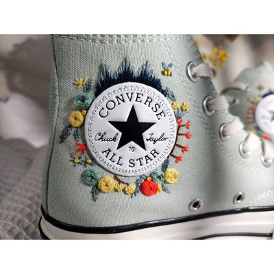 Embroidery Converse, Converse High Neck Floral, Wedding Gift