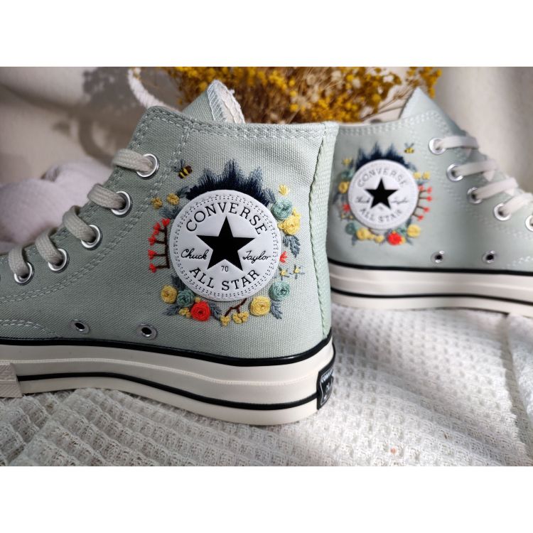 Embroidery Converse, Converse High Neck Floral, Wedding Gift