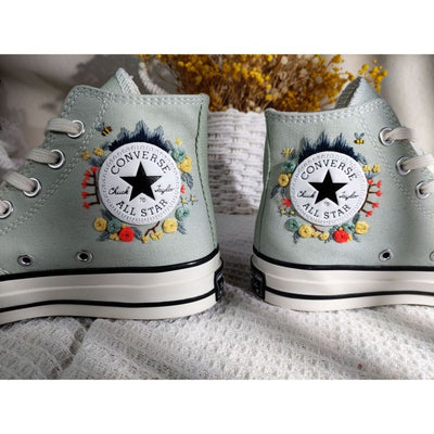 Embroidery Converse, Converse High Neck Floral, Wedding Gift