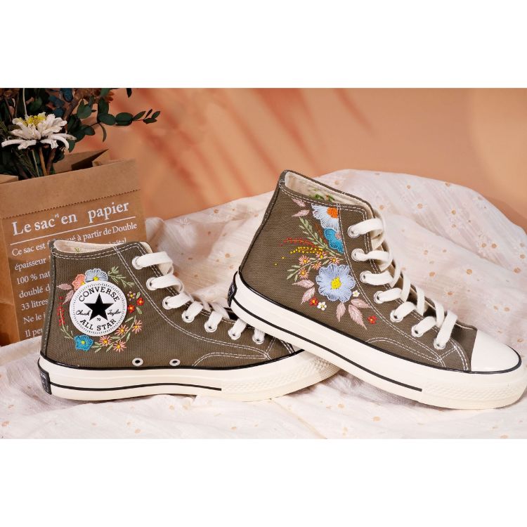 Embroidery Converse, Converse High Neck Floral, Wedding Gift