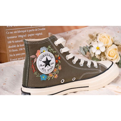 Embroidery Converse, Converse High Neck Floral, Wedding Gift