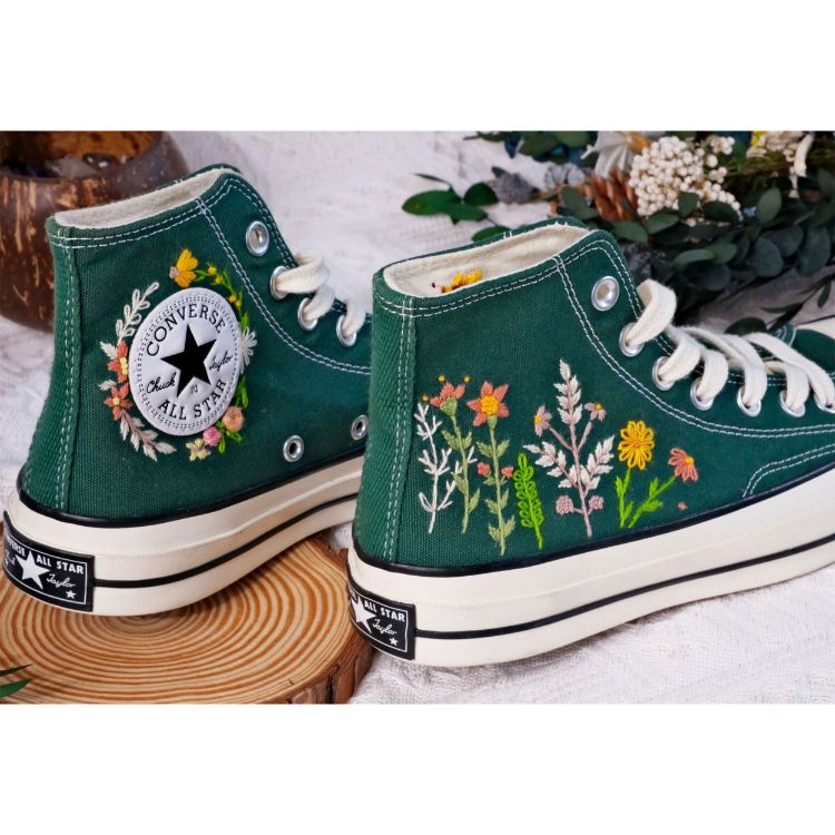 Embroidery Converse, Converse High Neck Floral, Wedding Gift