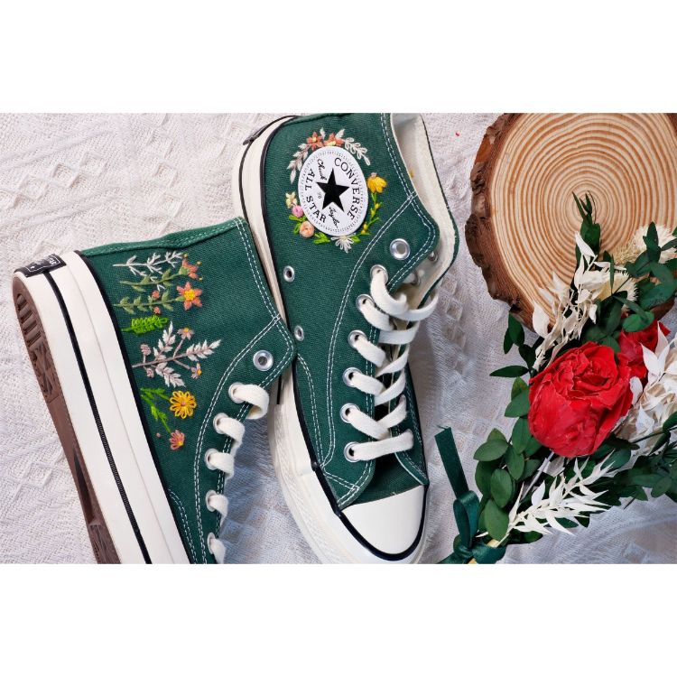 Embroidery Converse, Converse High Neck Floral, Wedding Gift