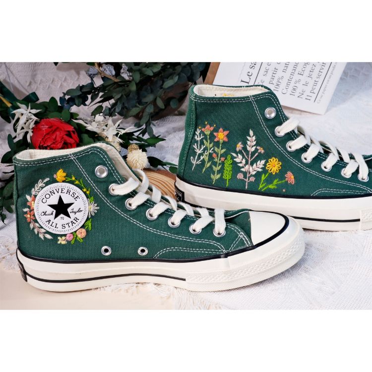 Embroidery Converse, Converse High Neck Floral, Wedding Gift