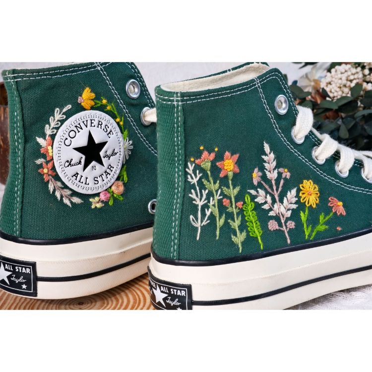 Embroidery Converse, Converse High Neck Floral, Wedding Gift