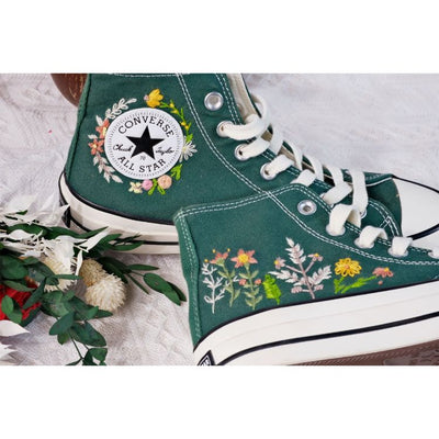 Embroidery Converse, Converse High Neck Floral, Wedding Gift