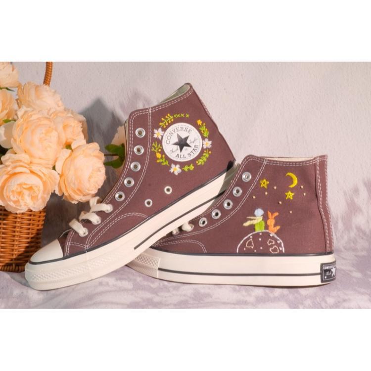 Womens Shoes, Wedding Gift, Converse Hi Chuck 1970s, Wedding Sneakers