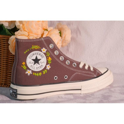 Womens Shoes, Wedding Gift, Converse Hi Chuck 1970s, Wedding Sneakers