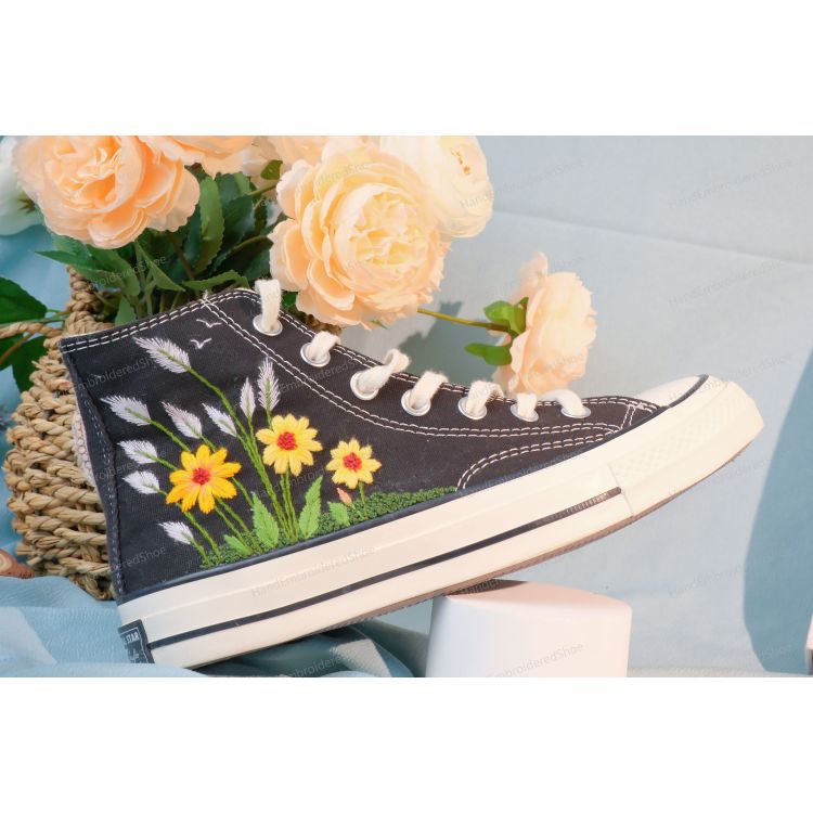 Embroidery Converse, Converse High Neck Floral, Wedding Gift