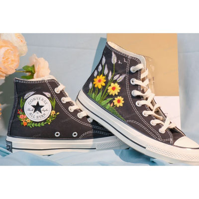 Embroidery Converse, Converse High Neck Floral, Wedding Gift