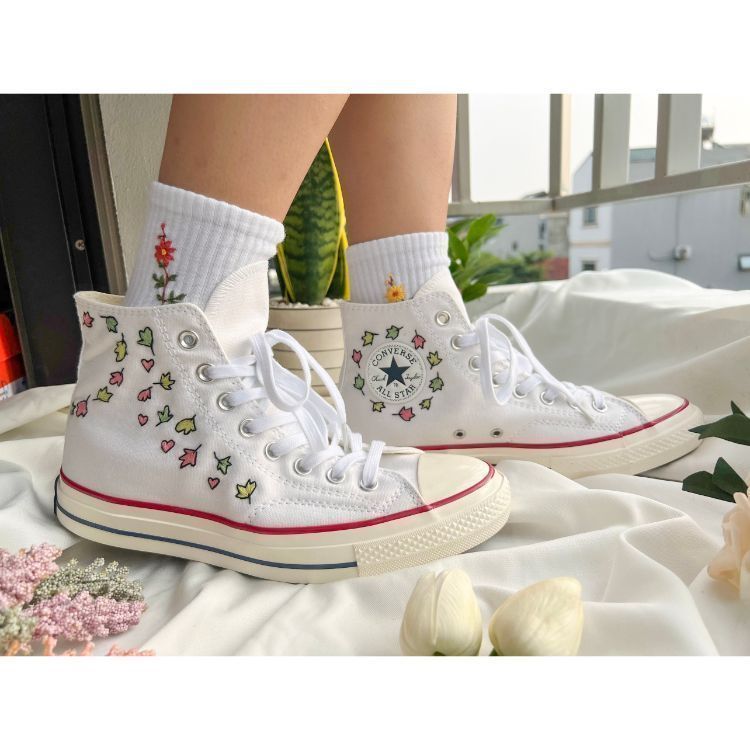 Converse Custom Leaves,Converse Embroidery Chuck Taylor 1970s