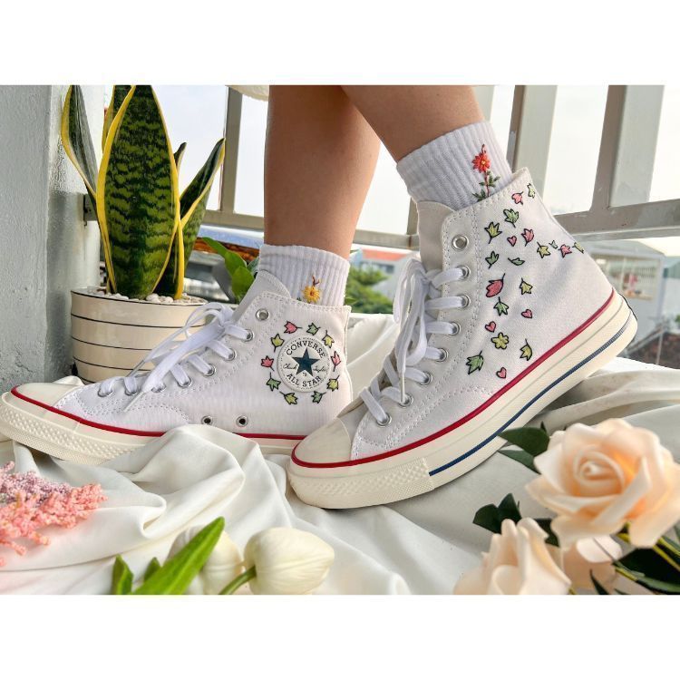 Converse Custom Leaves,Converse Embroidery Chuck Taylor 1970s