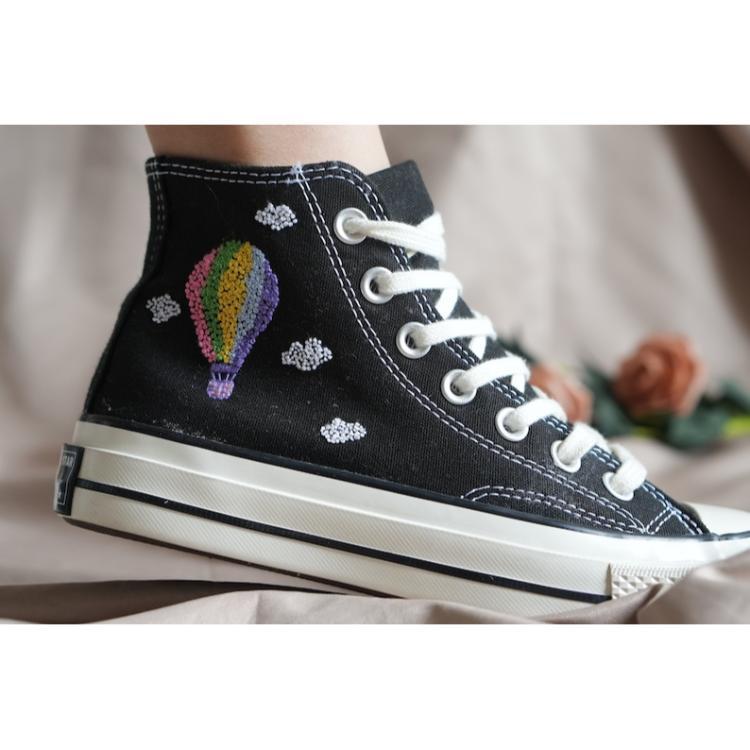 Wedding Gift, Converse Hi Chuck, Wedding Sneakers, Embroidery Shoes