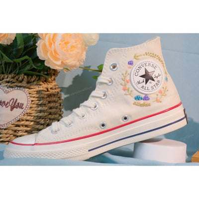 Embroidery Converse, Converse High Neck Floral, Wedding Gift