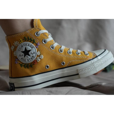 Wedding Gift, Converse Hi Chuck, Wedding Sneakers, Embroidery Shoes