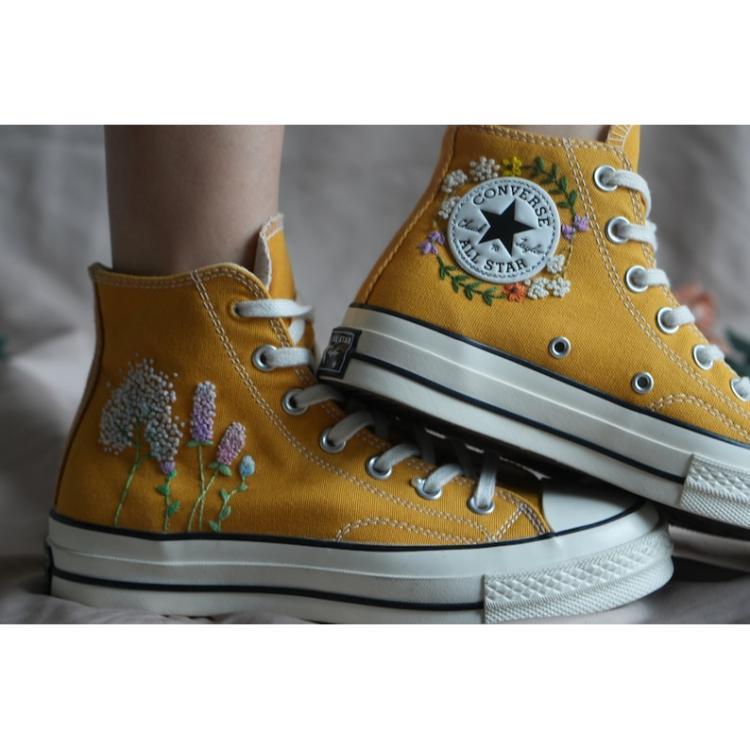 Wedding Gift, Converse Hi Chuck, Wedding Sneakers, Embroidery Shoes