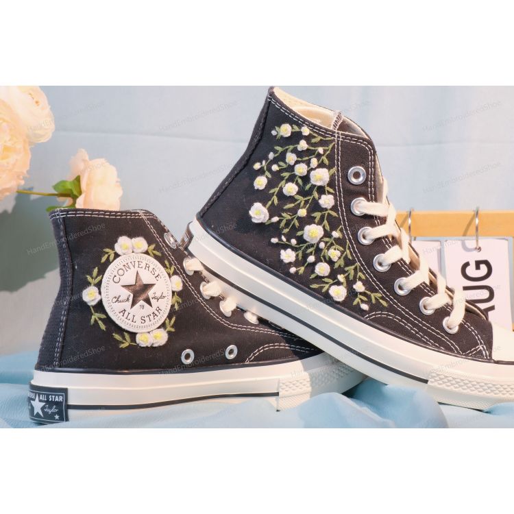 Embroidery Converse, Converse High Neck Floral, Wedding Gift