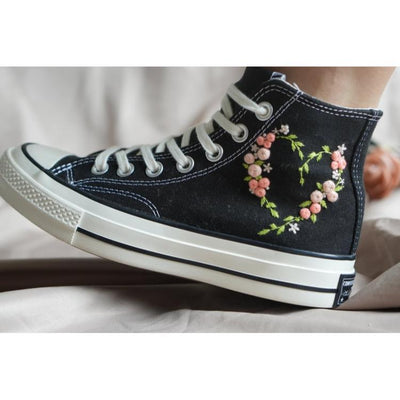 Wedding Gift, Converse Hi Chuck, Wedding Sneakers, Embroidery Shoes