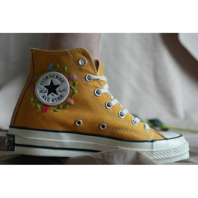 Wedding Gift, Converse Hi Chuck, Wedding Sneakers, Embroidery Shoes