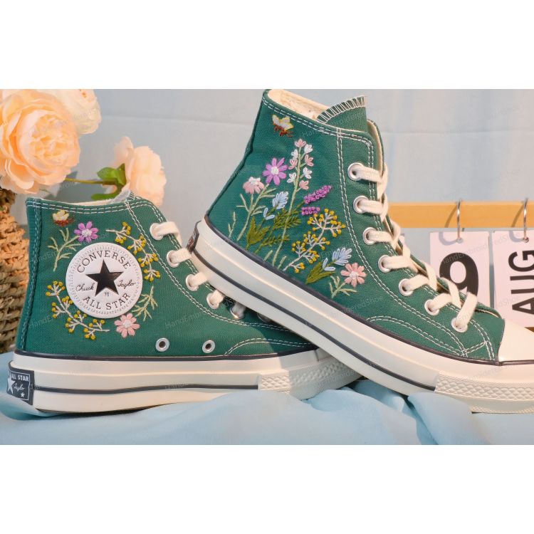 Embroidery Converse, Converse High Neck Floral, Wedding Gift