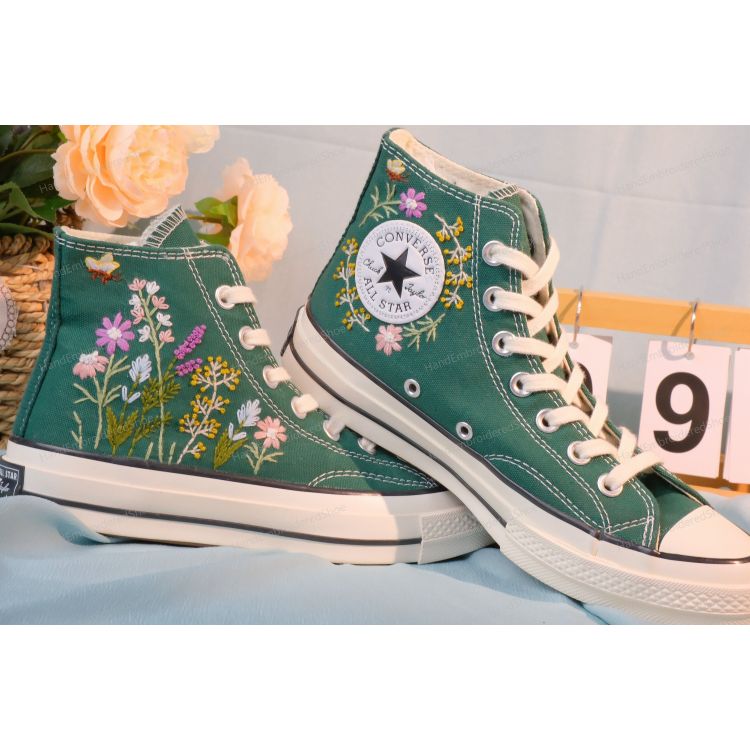 Embroidery Converse, Converse High Neck Floral, Wedding Gift