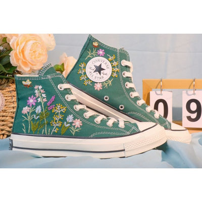 Embroidery Converse, Converse High Neck Floral, Wedding Gift