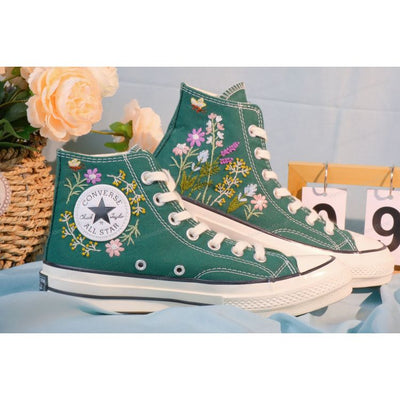 Embroidery Converse, Converse High Neck Floral, Wedding Gift