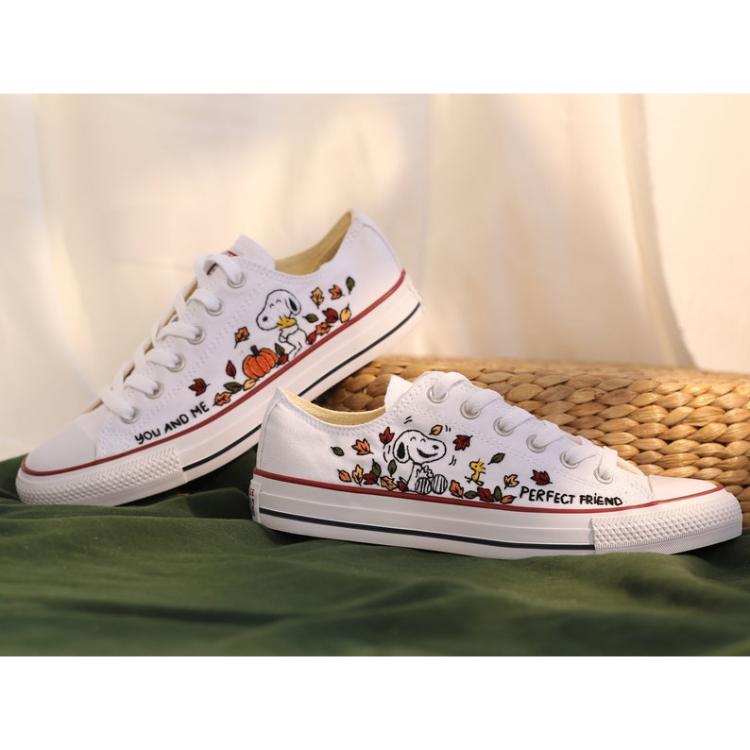 Custom Embroidered Converse Snoopy Dog and Woodstock Peanuts