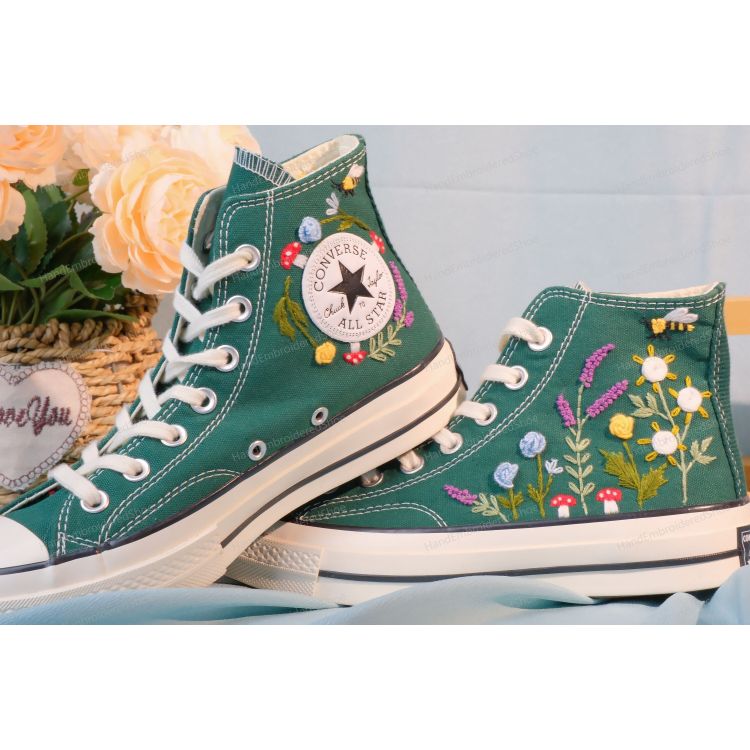 Embroidery Converse, Converse High Neck Floral, Wedding Gift