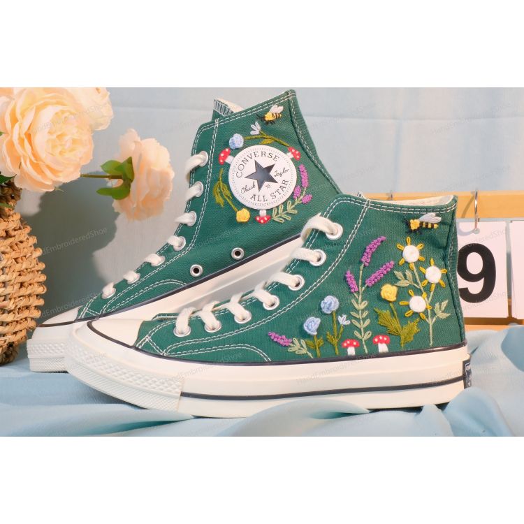 Embroidery Converse, Converse High Neck Floral, Wedding Gift