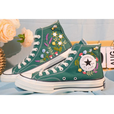 Embroidery Converse, Converse High Neck Floral, Wedding Gift