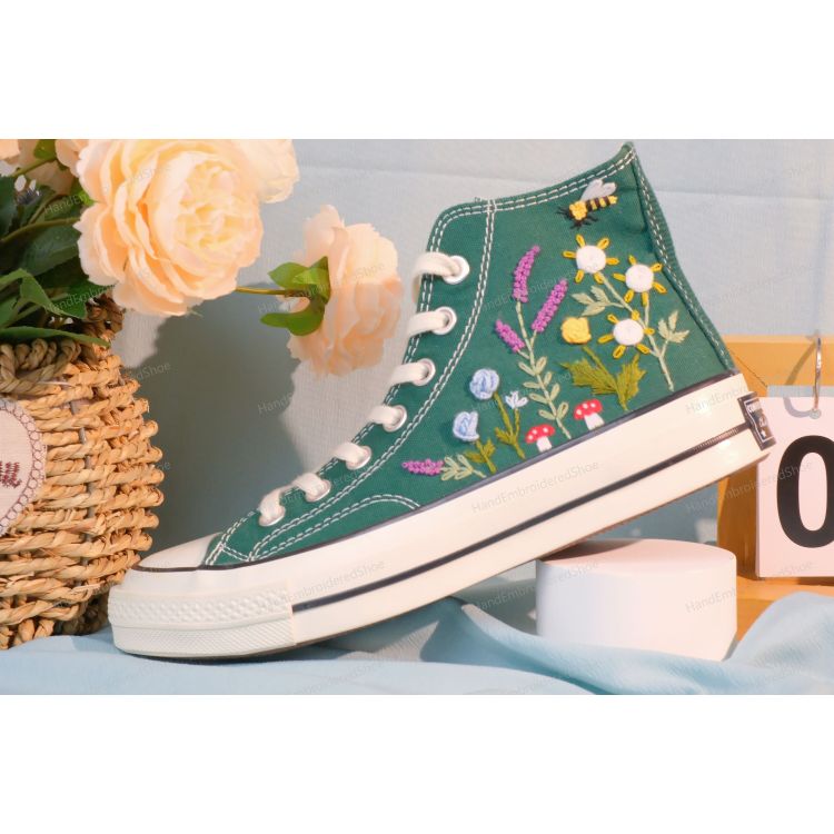 Embroidery Converse, Converse High Neck Floral, Wedding Gift