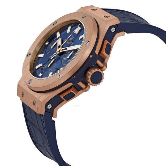 HL Big Bang Rose Gold Chronograph Automatic Blue Dial Mens Watch 44mm