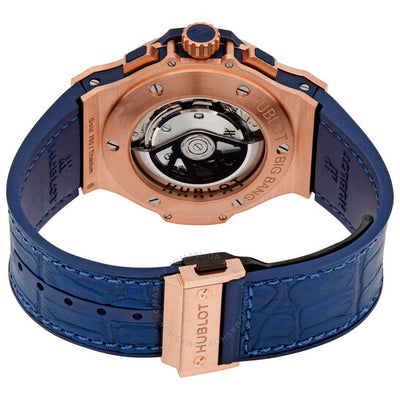 HL Big Bang Rose Gold Chronograph Automatic Blue Dial Mens Watch 44mm