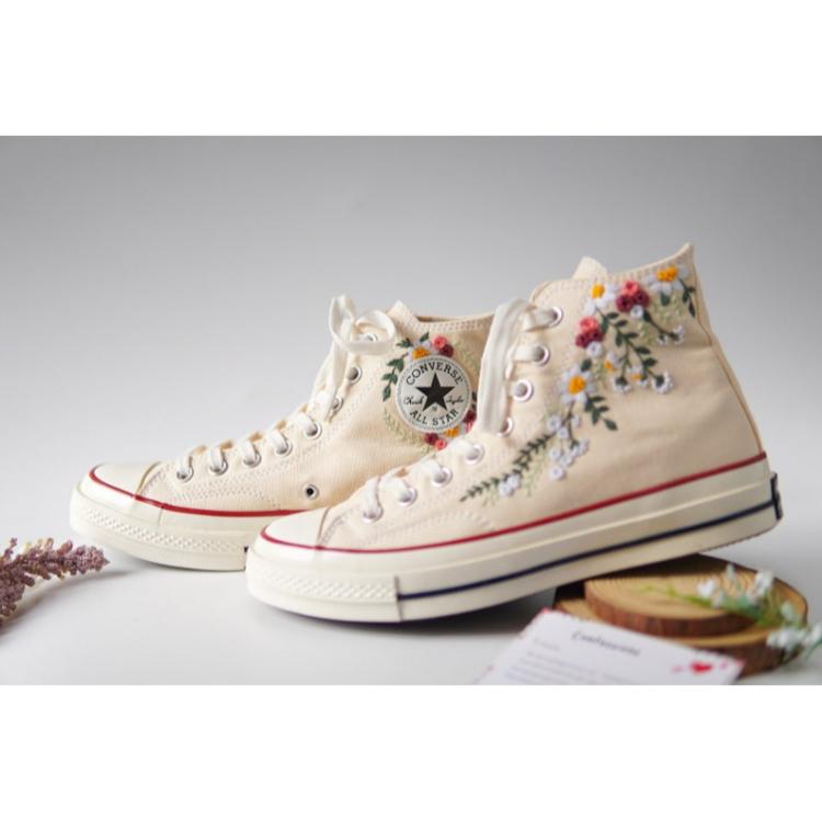 Embroidered Converse, Wedding Sneakers, Custom Logo