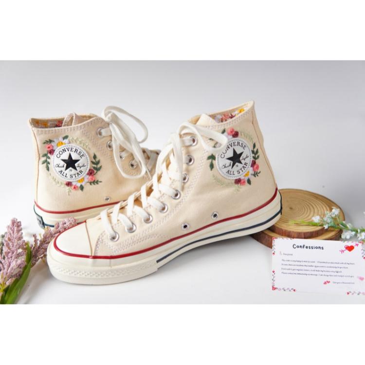 Embroidered Converse, Wedding Sneakers, Custom Logo