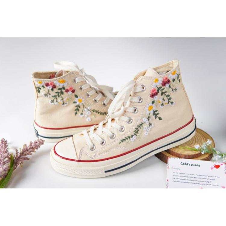 Embroidered Converse, Wedding Sneakers, Custom Logo