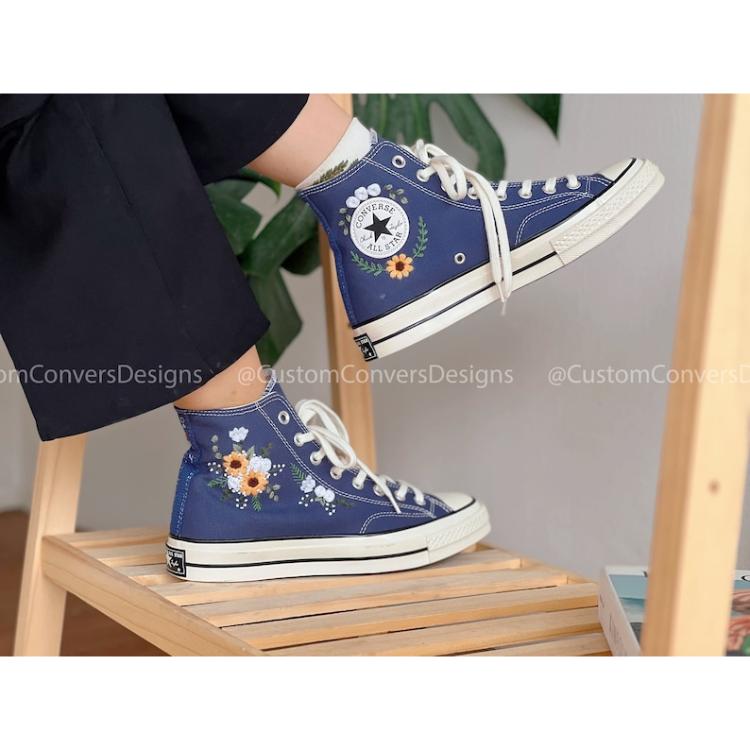 Converse Chuck Taylor 1970s, Custom Embroidery Shoes, Wedding sneakers