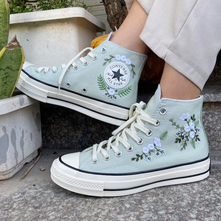 Converse Chuck Taylor 1970s, Custom Embroidery Shoes, Wedding sneakers