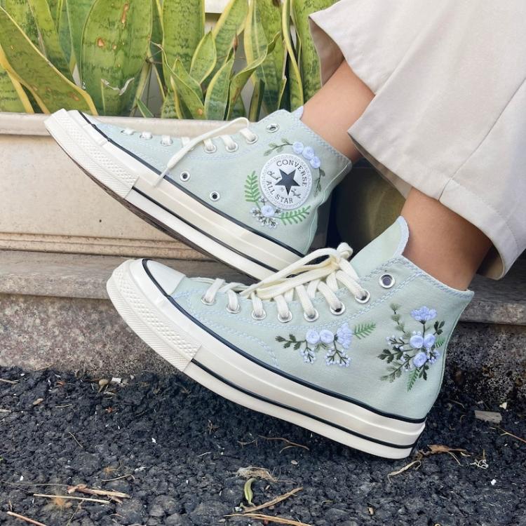 Converse Chuck Taylor 1970s, Custom Embroidery Shoes, Wedding sneakers