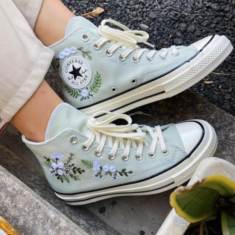 Converse Chuck Taylor 1970s, Custom Embroidery Shoes, Wedding sneakers