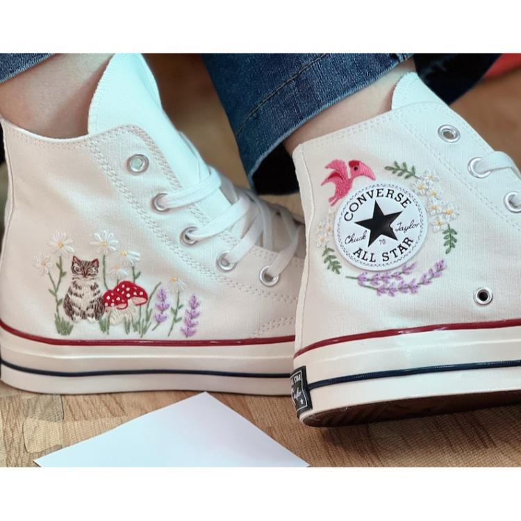 Converse Chuck Taylor 1970s, Custom Embroidery Shoes, Wedding sneakers