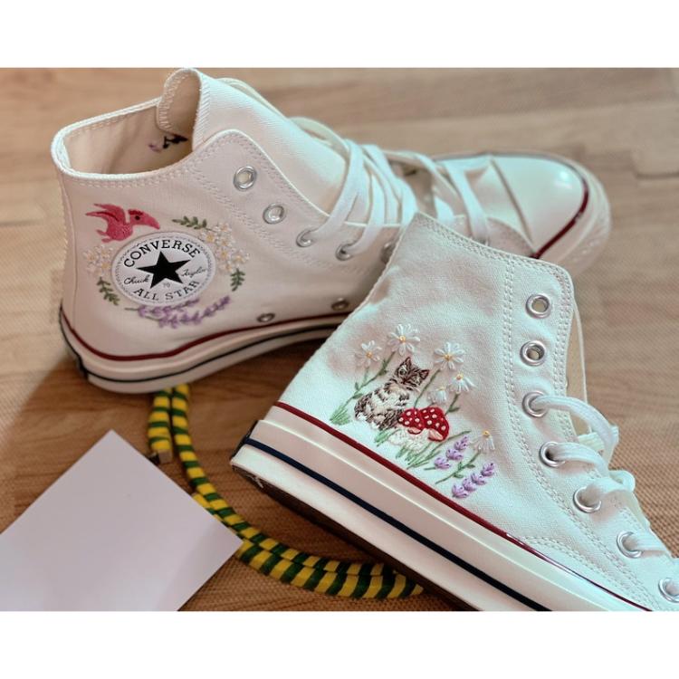 Converse Chuck Taylor 1970s, Custom Embroidery Shoes, Wedding sneakers