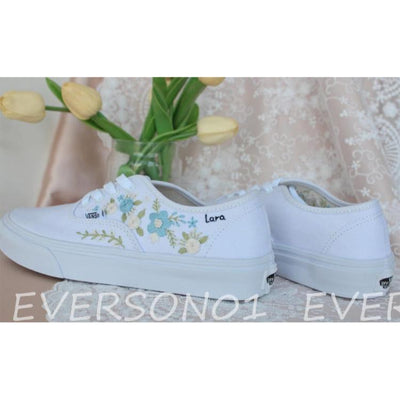 Custom Vans Embroidered Shoes Vans Bridal Sneakers Embroidered Wedding