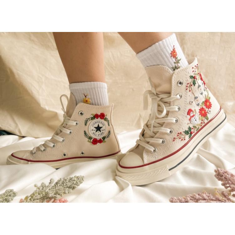 Converse Chuck Taylor 1970s, Custom Embroidery Shoes, Wedding sneakers