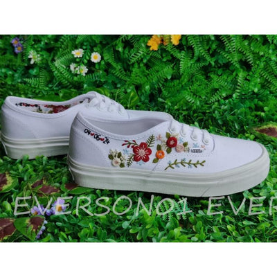 Custom Vans Embroidered Shoes Vans Bridal Sneakers Embroidered Wedding