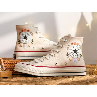 Embroidered Converse Wedding Flowers, Custom Bridal Flowers