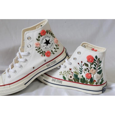 Custom embroidery , Converse , Embroidery , Mushroom shoes