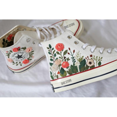 Custom embroidery , Converse , Embroidery , Mushroom shoes