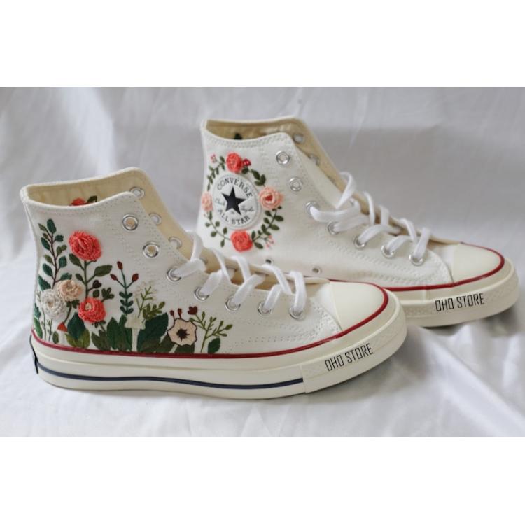 Custom embroidery , Converse , Embroidery , Mushroom shoes